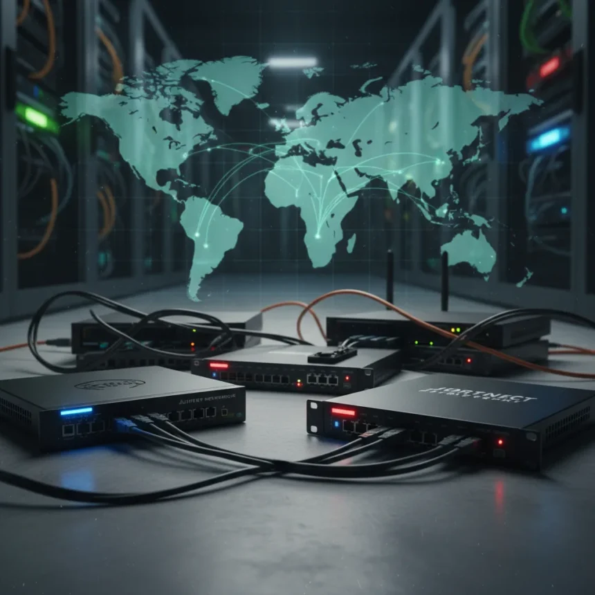 Iran alleges US networking equipment sabotage mid-conflict — AI-generated illustration