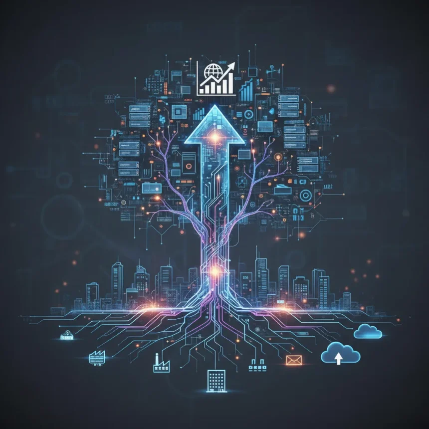 IT infrastructure decisions shape business growth outcomes — AI-generated illustration