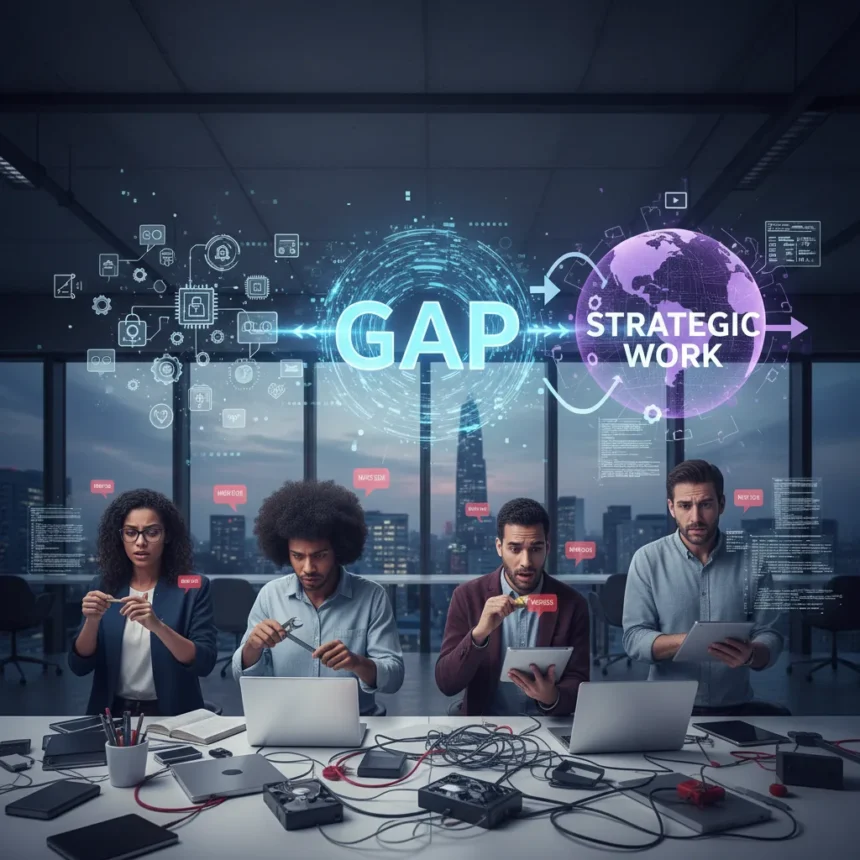 IT teams struggle with tool gaps blocking strategic work — AI-generated illustration