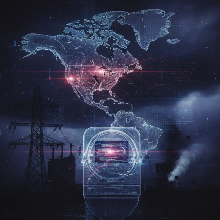 Itron cyberattack exposes utility grid vulnerability — AI-generated illustration
