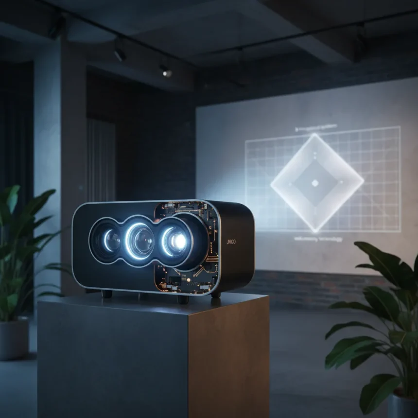 JMGO's 4K projector claims 3-in-1 optical system breakthrough — AI-generated illustration