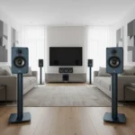 KEF Q Concerto Meta 5.1 reference cinema speakers deliver near-perfect sound — AI-generated illustration
