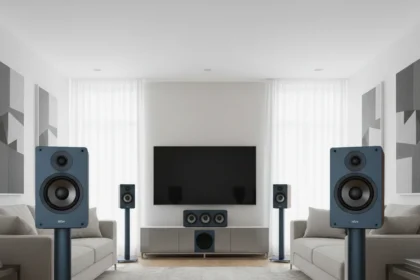 KEF Q Concerto Meta 5.1 reference cinema speakers deliver near-perfect sound — AI-generated illustration