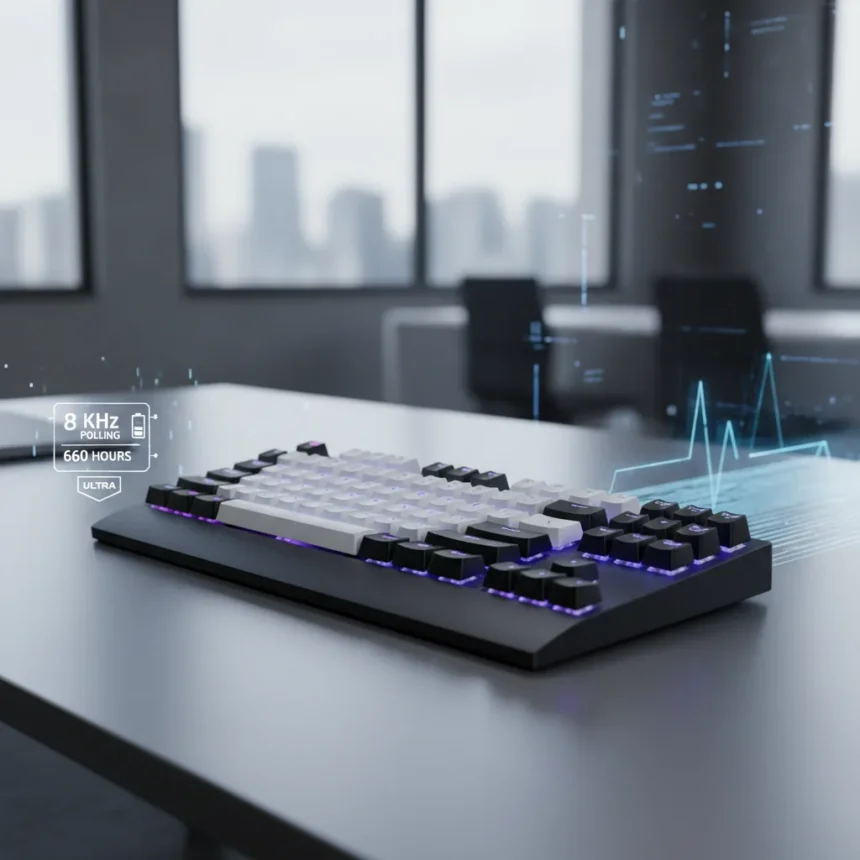 Keychron Q6 Ultra 8K Defies Wireless Gaming Keyboard Limits — AI-generated illustration