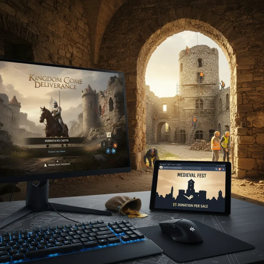 Kingdom Come: Deliverance Steam Sale Funds Real Castle Restoration — AI-generated illustration