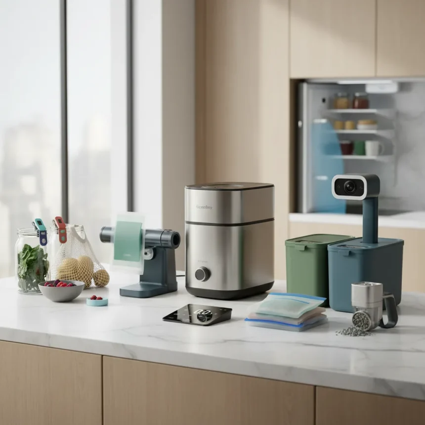 9 kitchen gadgets to cut down on food waste — AI-generated illustration