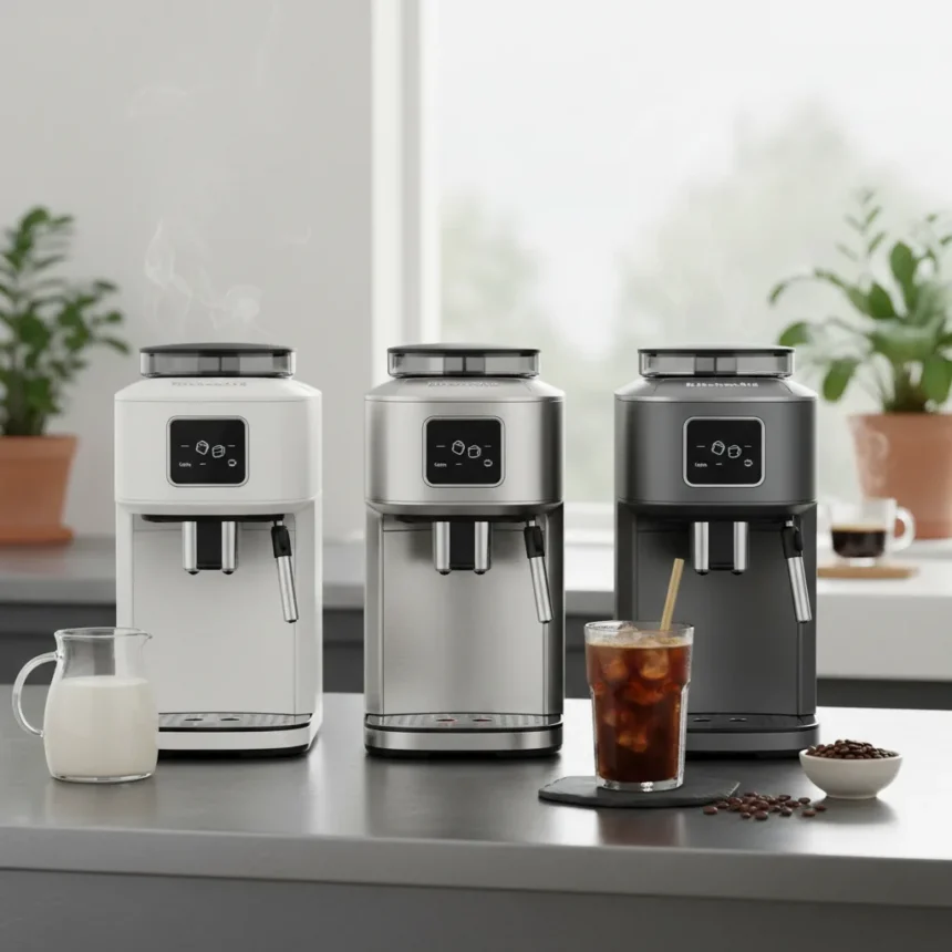 KitchenAid bean-to-cup coffee machines deliver quiet iced coffee power — AI-generated illustration