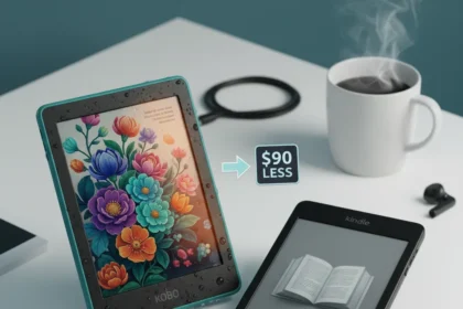Kobo Clara Colour beats Kindle Colorsoft for $90 less — AI-generated illustration