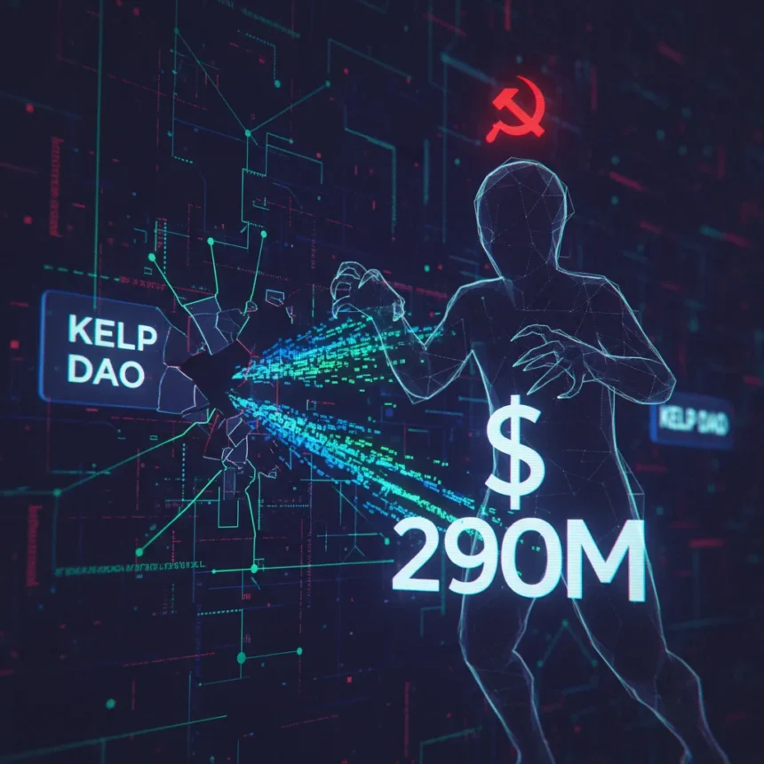 DeFi hack: North Korea's Lazarus steals $290M from Kelp DAO — AI-generated illustration