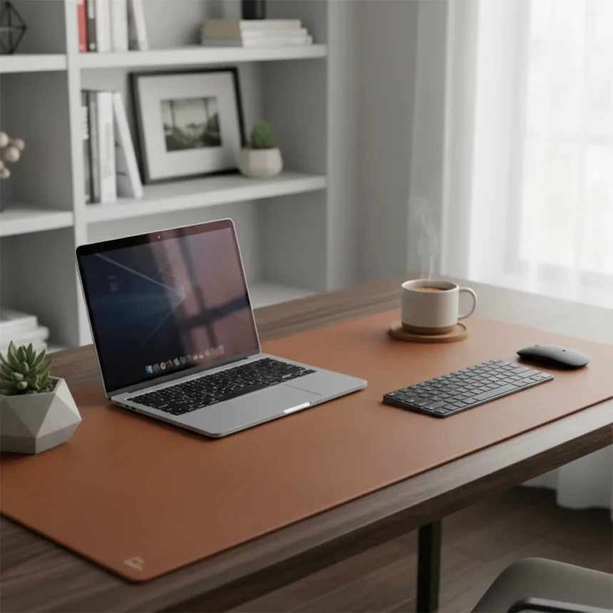 Leather Desk Mats: Why Your Workspace Needs One — AI-generated illustration