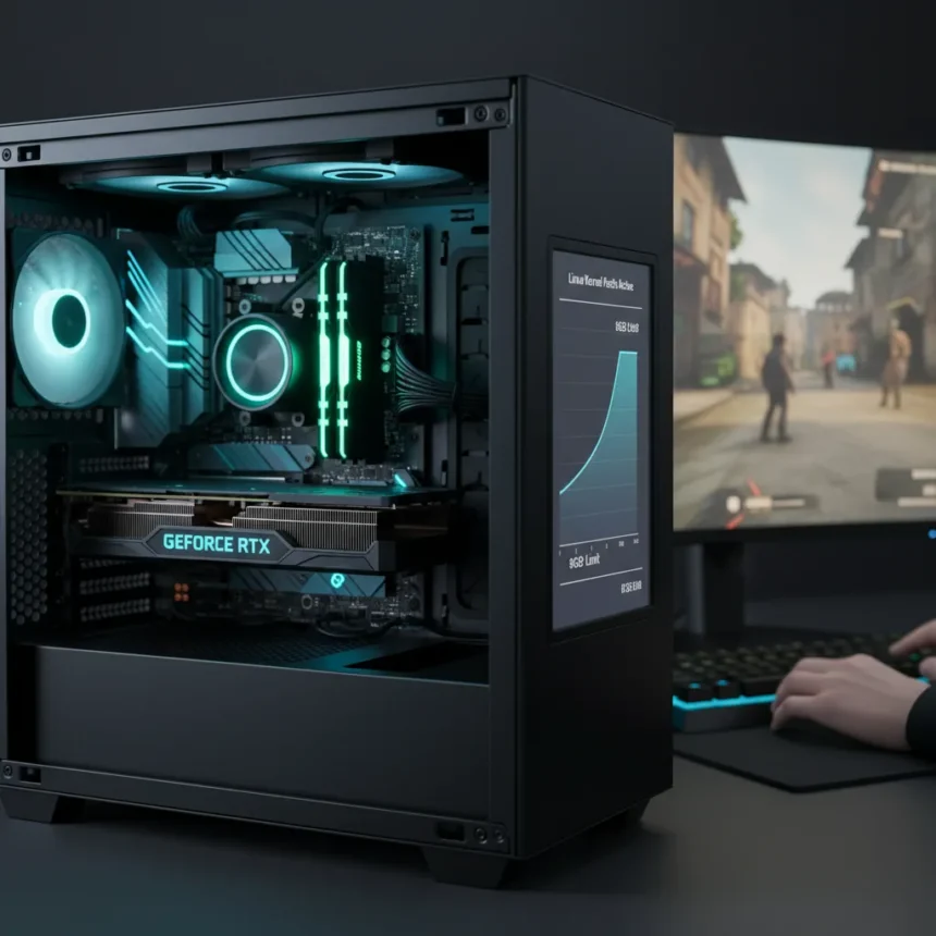 Linux VRAM management breakthrough solves 8GB GPU stuttering — AI-generated illustration