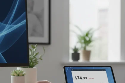 Logitech MX Vertical ergonomic mouse drops to $74.99 — AI-generated illustration