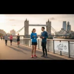 London Marathon first-timer advice from a two-time finisher — AI-generated illustration