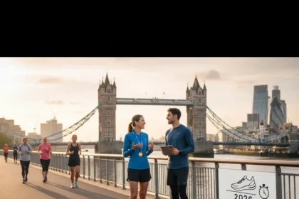 London Marathon first-timer advice from a two-time finisher — AI-generated illustration