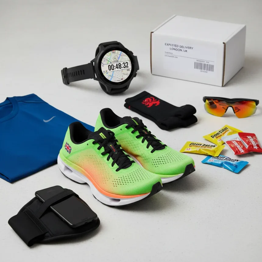 Last-minute London Marathon gear that ships in time — AI-generated illustration
