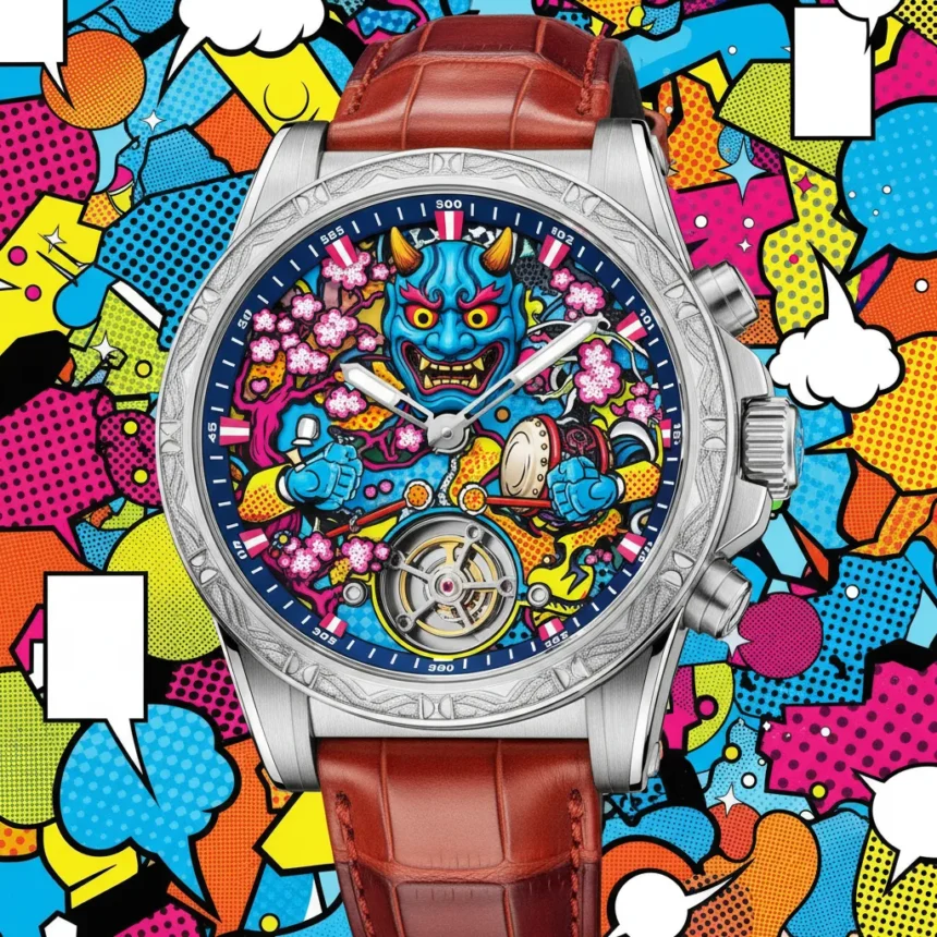 Louis Vuitton Tambour Taiko Arty Automata Dazzles With Pop Art Chaos — AI-generated illustration