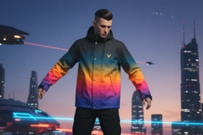 Lyle & Scott heat-reactive shell jacket revives 90s Hypercolor trend — AI-generated illustration