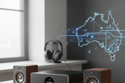 Lyngdorf compact streamer-amp arrives in Australia — AI-generated illustration