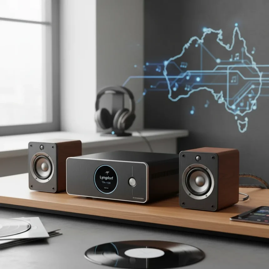 Lyngdorf compact streamer-amp arrives in Australia — AI-generated illustration
