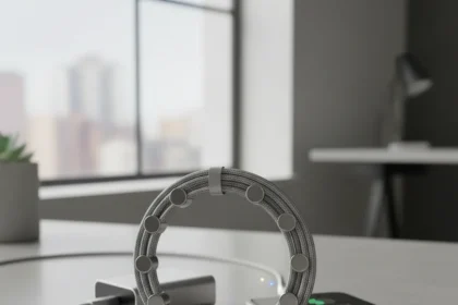 Self-Coiling USB-C Cable With Magnets Changes Phone Charging — AI-generated illustration