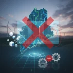 Maine's data center ban signals shift in state power politics — AI-generated illustration