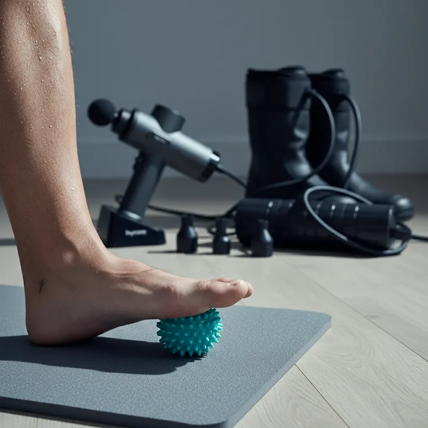 A $7 massage ball outperforms pricey recovery gadgets — AI-generated illustration