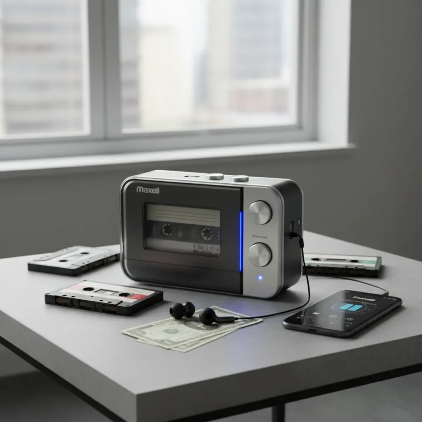Maxell Wireless Cassette Player Brings Tape Back Without the Nostalgia Tax — AI-generated illustration