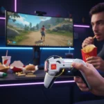 McDonald's Archie Anti-AFK Grip Solves Gaming's Eating Problem — AI-generated illustration