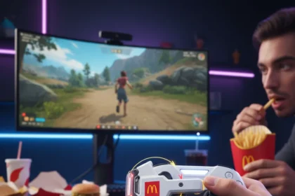 McDonald's Archie Anti-AFK Grip Solves Gaming's Eating Problem — AI-generated illustration