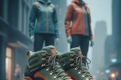 Merrell's FP Movement hiking footwear bridges trail and fashion — AI-generated illustration