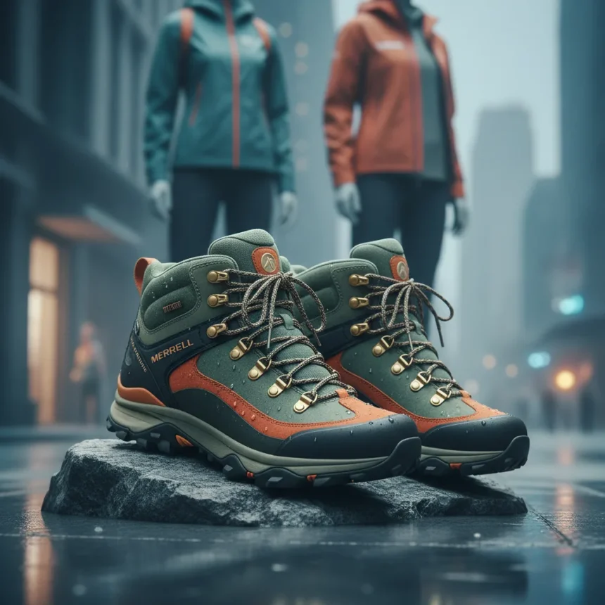 Merrell's FP Movement hiking footwear bridges trail and fashion — AI-generated illustration