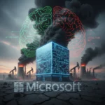 Microsoft's Fossil Fuel Bet Makes Its AI Climate Promises Hollow — AI-generated illustration