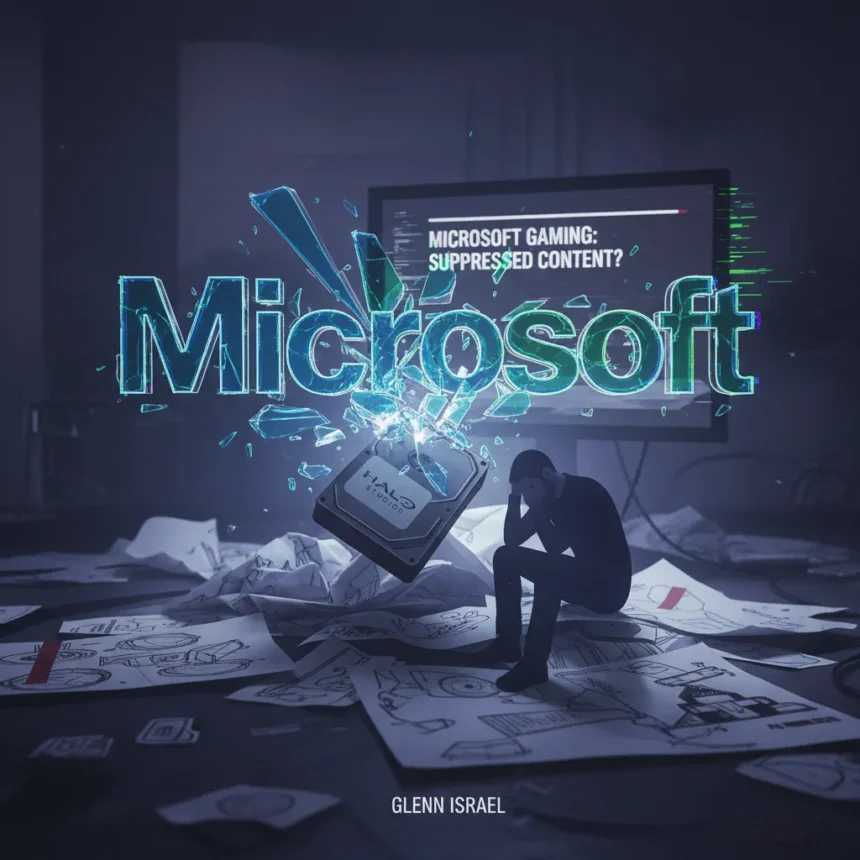 Microsoft gaming studio allegations raise questions about suppressed content — AI-generated illustration