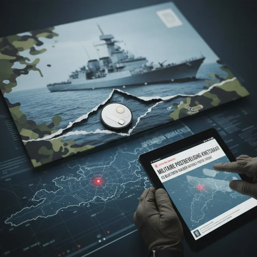 Military mail security vulnerability exposed by €5 Bluetooth tracker — AI-generated illustration