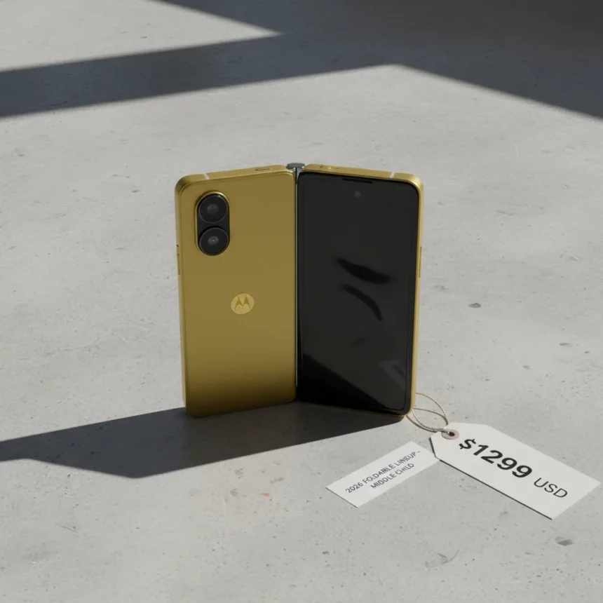 Motorola Razr Plus 2026 color choice: one awkward option — AI-generated illustration