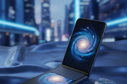 Motorola Razr Ultra 2026 colors: Orient Blue or Cocoa? — AI-generated illustration