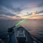 Navy's LOCUST laser neutralizes drones for $5 each — AI-generated illustration