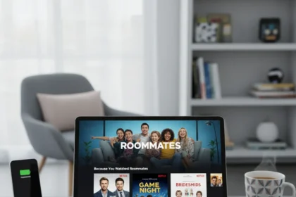 Netflix comedy recommendations after watching Roommates — AI-generated illustration
