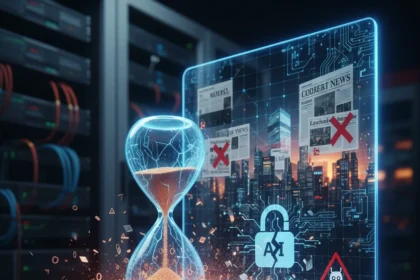 News outlets block Wayback Machine, erasing digital history — AI-generated illustration