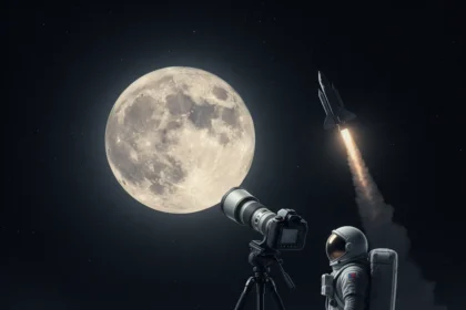 Nikon D5 Moon Photography: Why NASA Chose a 10-Year-Old Camera — AI-generated illustration