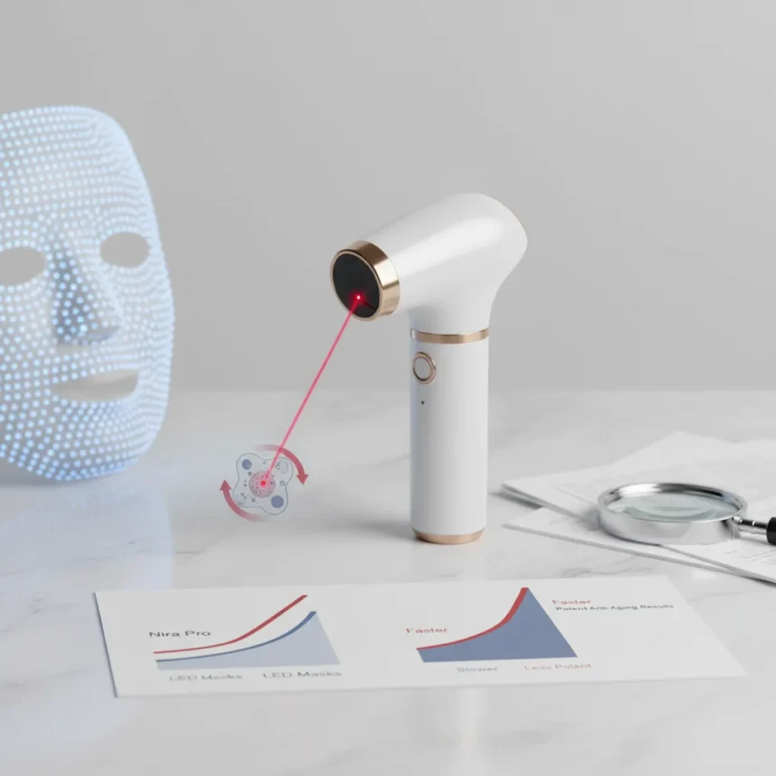Nira Pro Laser 2nd Gen outpaces LED masks with real clinical power — AI-generated illustration