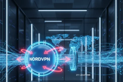 NordVPN's 100 Tbps network tackles VPN rush-hour slowdowns — AI-generated illustration
