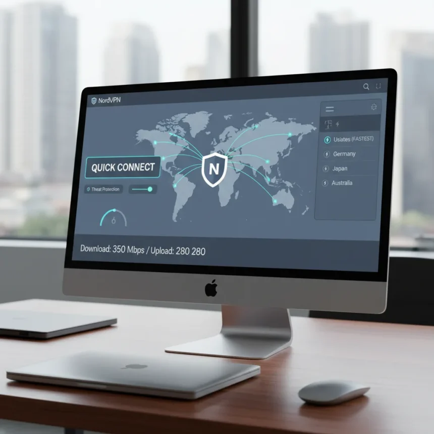NordVPN desktop app redesign prioritizes speed and clarity — AI-generated illustration