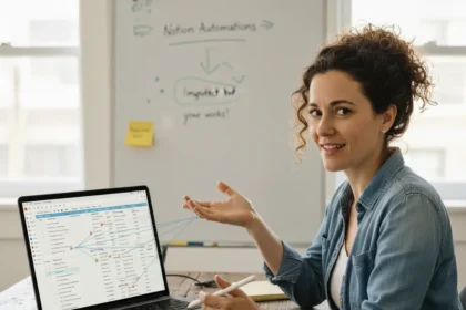 Notion invoicing automation: one owner's imperfect solution — AI-generated illustration