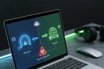 NymVPN Mac split tunneling finally arrives—but security trade-offs matter — AI-generated illustration
