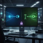 NymVPN Windows split tunneling finally arrives with post-quantum security — AI-generated illustration