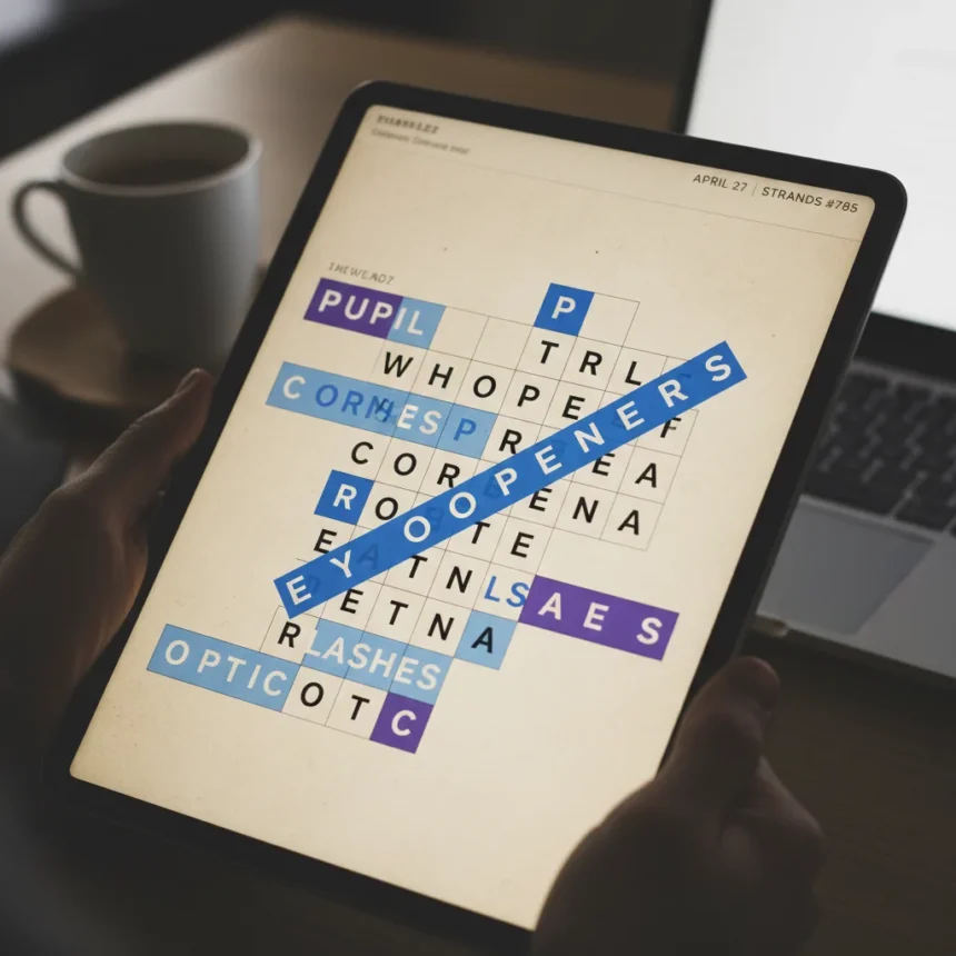NYT Strands Game #785 Answers: Eye-Themed Puzzle — AI-generated illustration