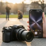 Panasonic Lumix TZ300 zoom camera still leads, but phones are catching up — AI-generated illustration