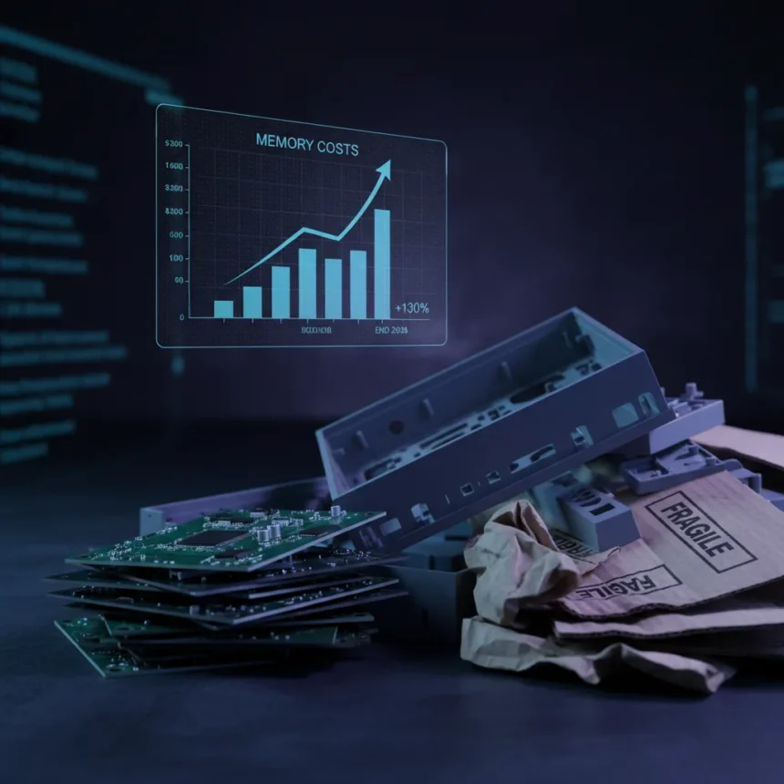 PC component prices surge beyond chips, threatening budget market — AI-generated illustration