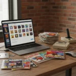 PC magazine cover disk archive revives 1990s computing nostalgia — AI-generated illustration